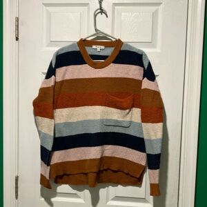 Madewell Thompson pocket pulloverStriped Multicolor women’s Sweater XS academia